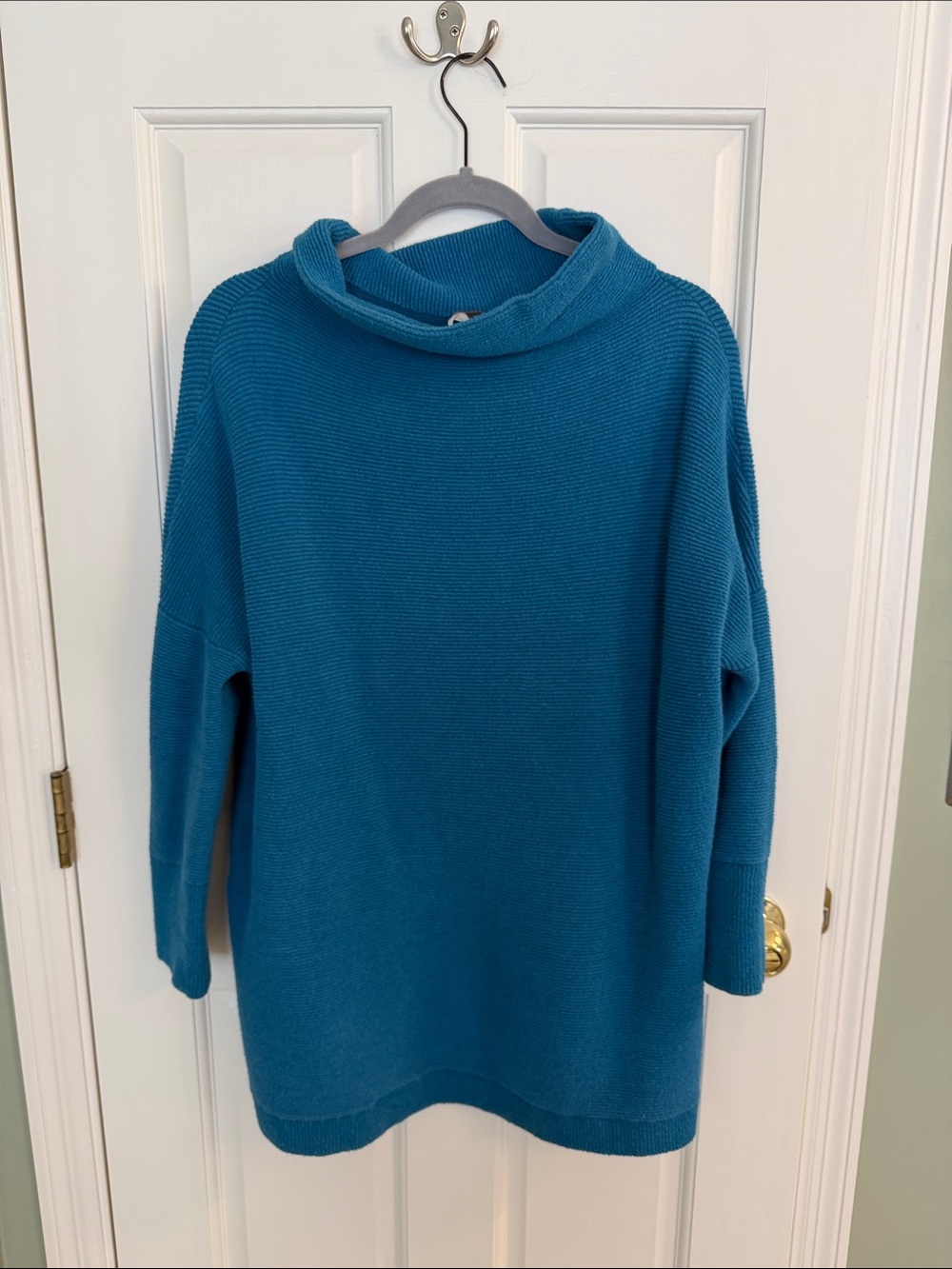 Blue Cowl Neck Women's Sweater